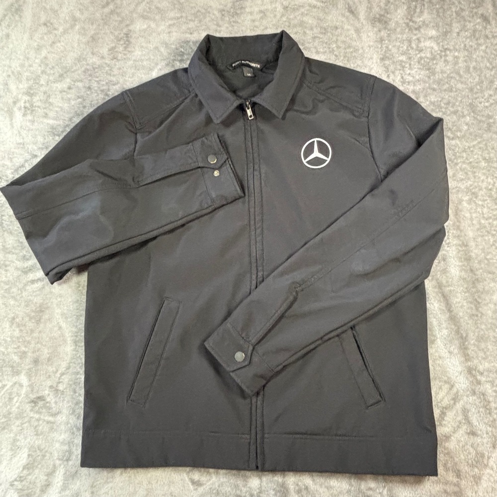 Port Authority Mercedes Benz Mens Jacket Black Full Zip Logo Medium J754